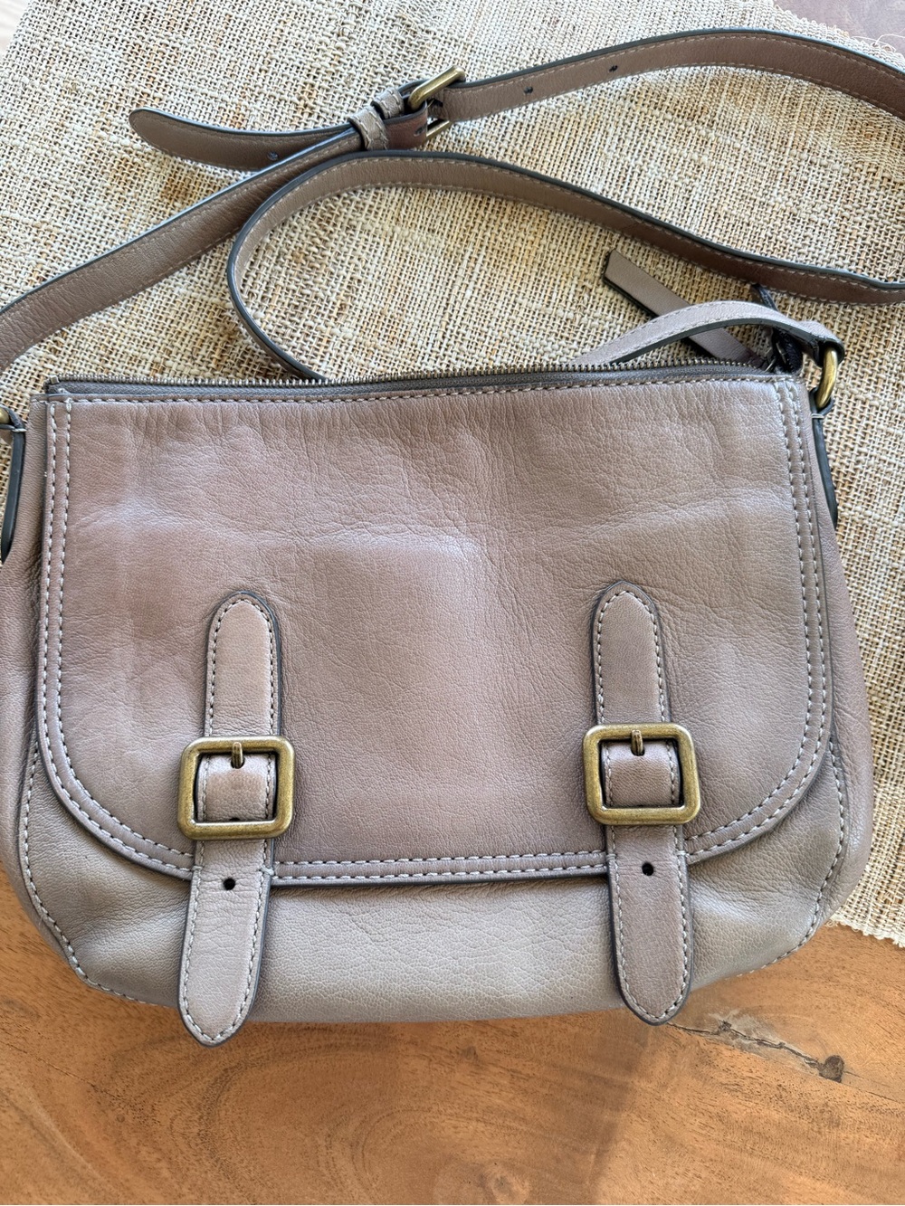 Taupe Leather Frye Crossbody bag